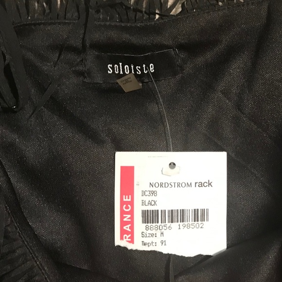 Soloiste Fringe Dress Black Size Medium - Picture 4 of 8